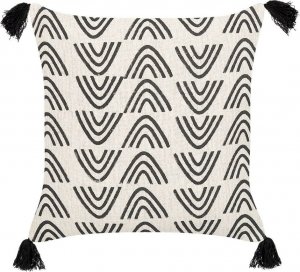Beliani Lumarko Bawełniana poduszka dekoracyjna w geometryczny wzór 45 x 45 cm biało-czarna MAYS! 1