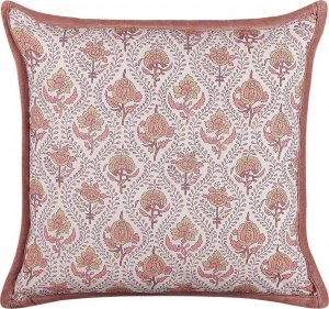 Beliani Lumarko Bawełniana poduszka dekoracyjna w kwiaty 45 x 45 cm czerwono-biała PICEA! 1