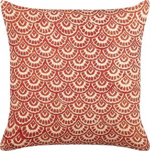 Beliani Lumarko Bawełniana poduszka dekoracyjna w geometryczny wzór 45 x 45 cm czerwona RHUS! 1