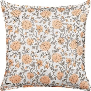 Beliani Lumarko Bawełniana poduszka dekoracyjna w kwiaty 45 x 45 cm wielokolorowa MEADIA! 1
