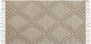 Beliani Dywan bawełniany 80 x 150 cm biało-beżowy KACEM! 3