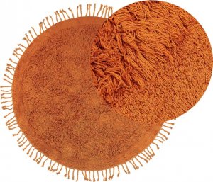 Beliani Lumarko Dywan shaggy okrągły bawełniany ⌀ 140 cm pomarańczowy BITLIS! 1