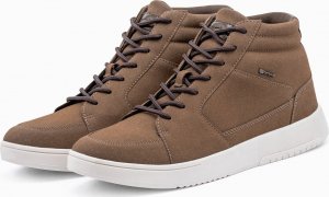 Ombre Buty męskie sneakersy za kostkę - brązowe V1 T418 43 2