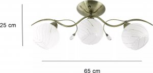 Lampa sufitowa Mdeco Sufitowa lampa jadalniana ELM8758/3 21QG nad stół mosiądz 1