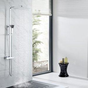 Zestaw prysznicowy Oceanic OCEANIC Kolumna prysznicowa - Bateria termostatyczna - Wysoka kwadratowa glowica 30x30 cm - Chrom 2