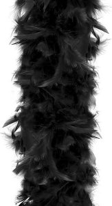 Springos Boa z piór naturalnych 180 cm łańcuch na choinkę, ozdoba świąteczna czarny UNIWERSALNY 1
