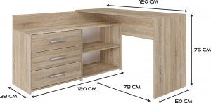 Biurko Topeshop BIURKO NAROŻNE DUŻE KOMPUTEROWE DANY DĄB SONOMA 6