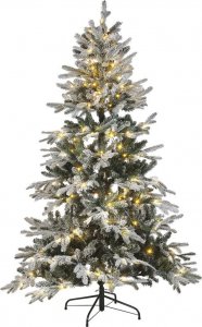 Dekoracja świąteczna Beliani Lumarko Ośnieżona sztuczna choinka ze światełkami 180 cm biała MIETTE! 1