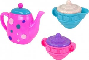 LeanToys Zestaw Do Herbaty Filiżanki Talerzyki Sztućce Miseczki Fioletowe 3