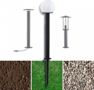 Paulmann Podstawa/ szpilka wbijana do lamp ogrodowych 40cm okrągła metalowa 3