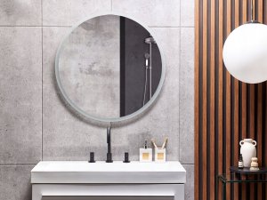 Beliani Okrągłe lustro ścienne LED ø 79 cm srebrne DEAUVILLE! 2