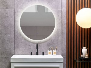 Beliani Okrągłe lustro ścienne LED ø 79 cm srebrne DEAUVILLE! 7