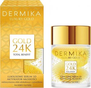 Dermika Luxury Gold 24K Total Benefit Luksusowe serum 3D - aktywator młodości na dzień i noc 60g 1