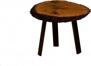 Wood & Resin Stolik z plastra drewna Żywica epoksydowa 42 cm x 61 cm x 6 cm Nogi 40 cm | Szlifowany, Lakierowany spód (matowy) PDOS_111255_Z02 1