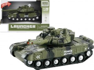 LeanToys Czołg Wojskowy Wojsko 1:20 Zielony Moro Dźwięk Światła 1
