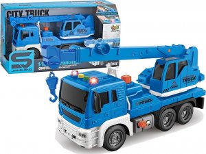 LeanToys Ciężarówka Dźwig Budowa 1:16 Niebieska Dźwięk 1