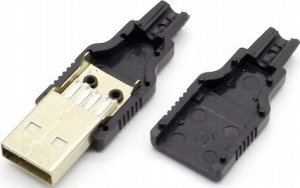 Kabel USB Wtyk USB A męski lutowany na kabel z obudową 1