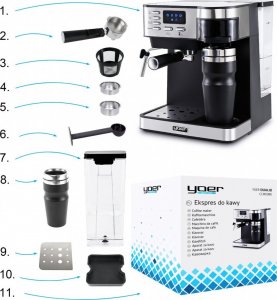 Ekspres ciśnieniowy Yoer Dualio CCM03BK 13