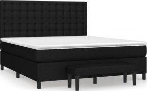 vidaXL vidaXL Łóżko kontynentalne z materacem, czarne, tkanina 180x200 cm 2