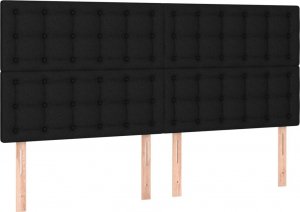 vidaXL vidaXL Łóżko kontynentalne z materacem, czarne, tkanina 180x200 cm 5