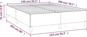 vidaXL vidaXL Łóżko kontynentalne z materacem, niebieskie, tkanina 140x200 cm 10