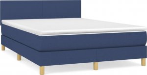 vidaXL vidaXL Łóżko kontynentalne z materacem, niebieskie, tkanina 140x200 cm 2