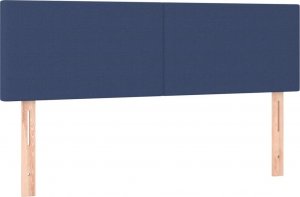 vidaXL vidaXL Łóżko kontynentalne z materacem, niebieskie, tkanina 140x200 cm 6