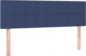 vidaXL vidaXL Łóżko kontynentalne z materacem, niebieskie, tkanina 140x200 cm 6