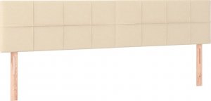 vidaXL Łóżko kontynentalne z materacem, kremowe, tkanina, 180x200 cm 6