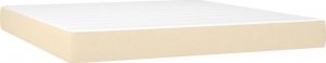 vidaXL Łóżko kontynentalne z materacem, kremowe, tkanina, 180x200 cm 5