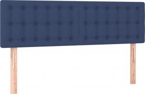 vidaXL vidaXL Łóżko kontynentalne z materacem, niebieskie, tkanina 140x200 cm 6