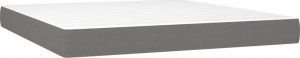 vidaXL Łóżko kontynentalne z materacem, ciemnoszara tkanina 160x200 cm 5