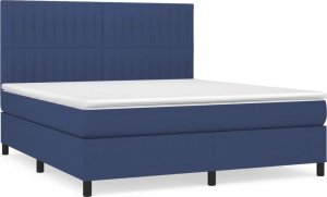 vidaXL vidaXL Łóżko kontynentalne z materacem, niebieskie, tkanina, 180x200cm 2