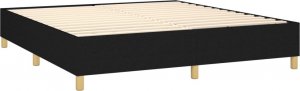 vidaXL Łóżko kontynentalne z materacem, czarne, tkanina 180x200 cm 4
