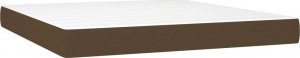 vidaXL vidaXL Łóżko kontynentalne z materacem, brązowe, tkanina, 180x200 cm 5
