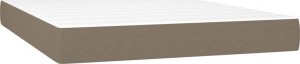 vidaXL vidaXL Łóżko kontynentalne z materacem, taupe, tkanina, 140x200 cm 6