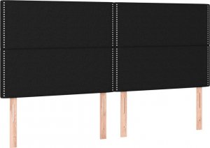 vidaXL vidaXL Łóżko kontynentalne z materacem, czarne, tkanina 180x200 cm 6