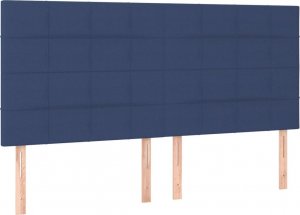 vidaXL vidaXL Łóżko kontynentalne z materacem, niebieskie, tkanina, 180x200cm 6