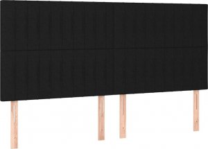 vidaXL vidaXL Łóżko kontynentalne z materacem, czarne, tkanina 160x200 cm 6