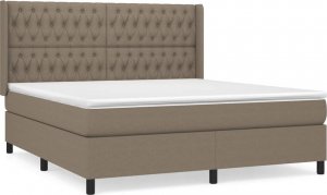 vidaXL vidaXL Łóżko kontynentalne z materacem, taupe, tkanina, 180x200 cm 2