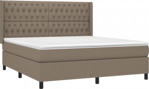 vidaXL vidaXL Łóżko kontynentalne z materacem, taupe, tkanina, 180x200 cm 3