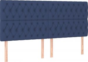 vidaXL vidaXL Łóżko kontynentalne z materacem, niebieskie, tkanina, 180x200cm 6