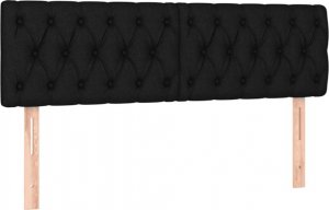 vidaXL vidaXL Łóżko kontynentalne z materacem, czarne, tkanina 140x200 cm 6