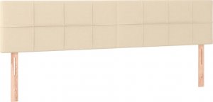 vidaXL vidaXL Łóżko kontynentalne z materacem, kremowe, tkanina, 180x200 cm 6
