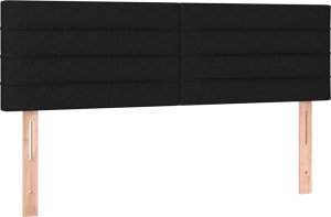 vidaXL vidaXL Łóżko kontynentalne z materacem, czarne, tkanina 140x200 cm 6