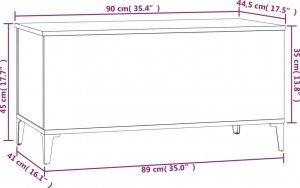 vidaXL Stolik kawowy, szary dąb sonoma, 90x44,5x45 cm 10