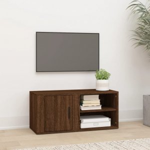 vidaXL vidaXL Szafka pod telewizor, brązowy dąb, 80x31,5x36 cm 1