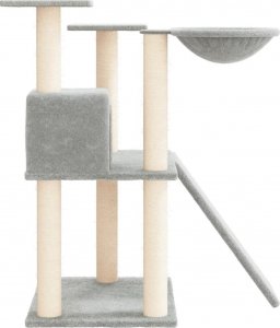 vidaXL vidaXL Drapak dla kota, z sizalowymi słupkami, jasnoszary, 83 cm 4
