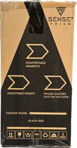 Fotel SENSE7 Prism materiałowy czarno-czerwony 15