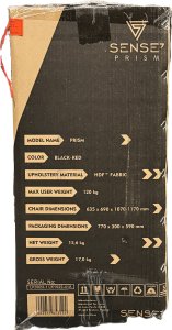 Fotel SENSE7 Prism materiałowy czarno-czerwony 16